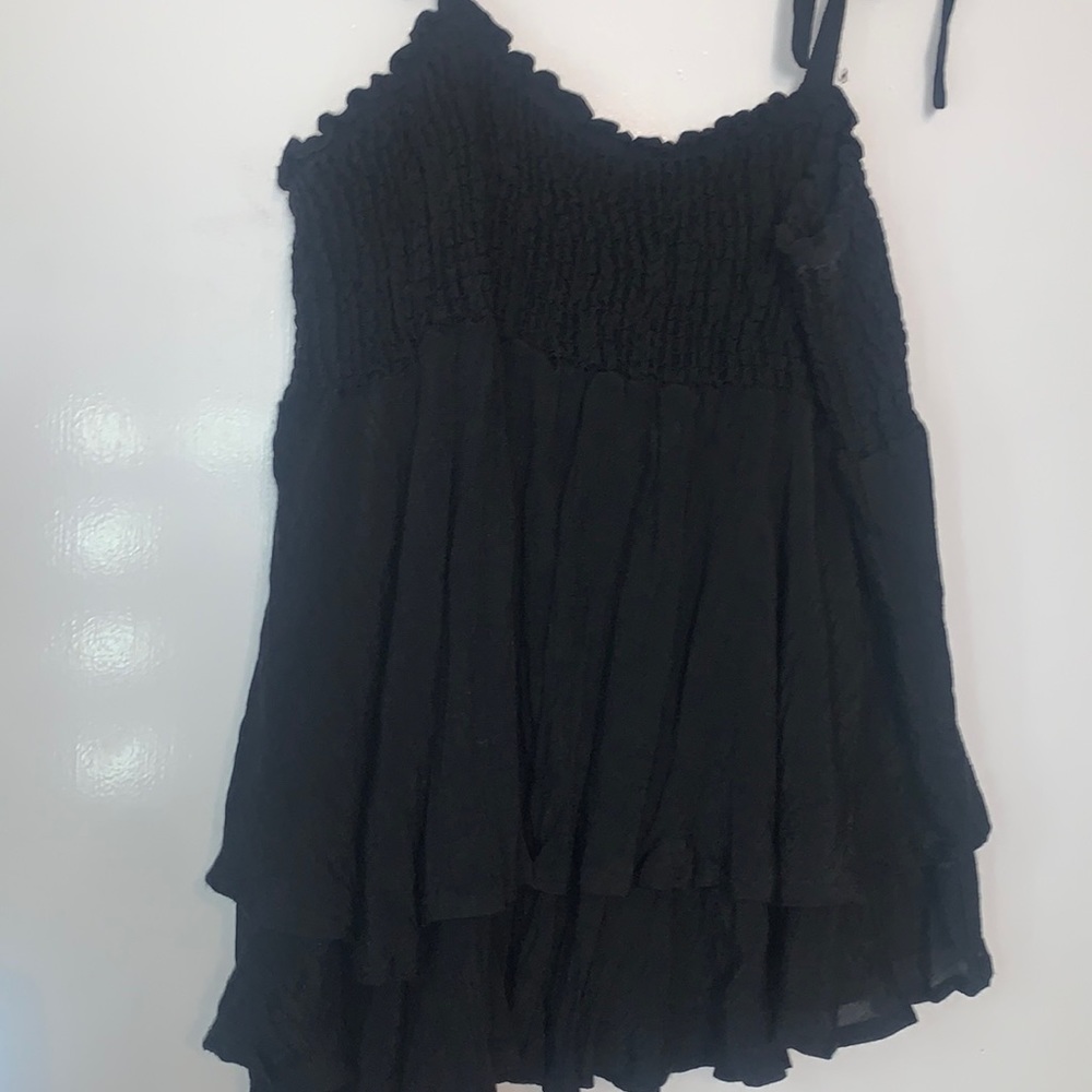 Black Tie Sleeve Tiered Camisole